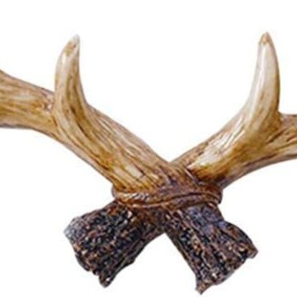 Vintage Deer Antlers Wall Hooks - 16 Inch Wall Mounted Clothes Hanger Coat Rack - Picture 1 of 5